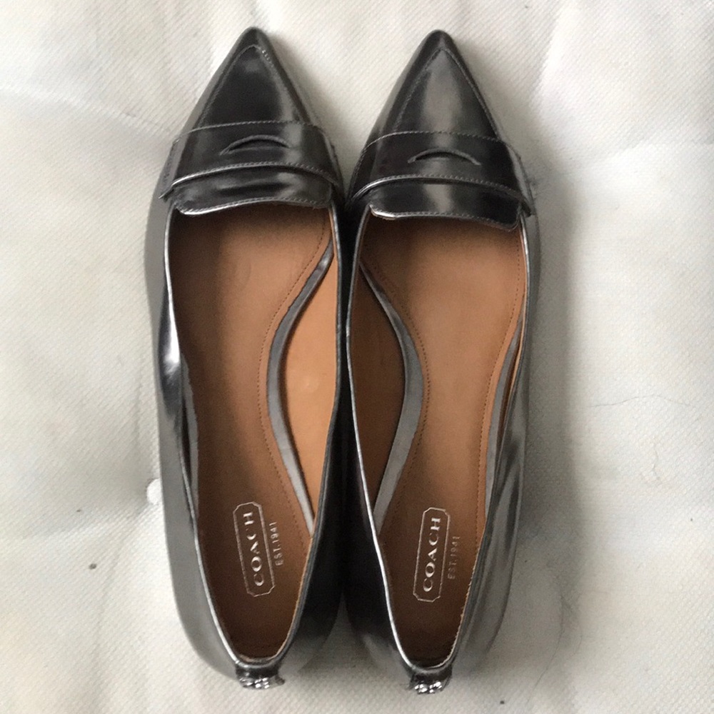 Metallic silver Coach dress shoes!!